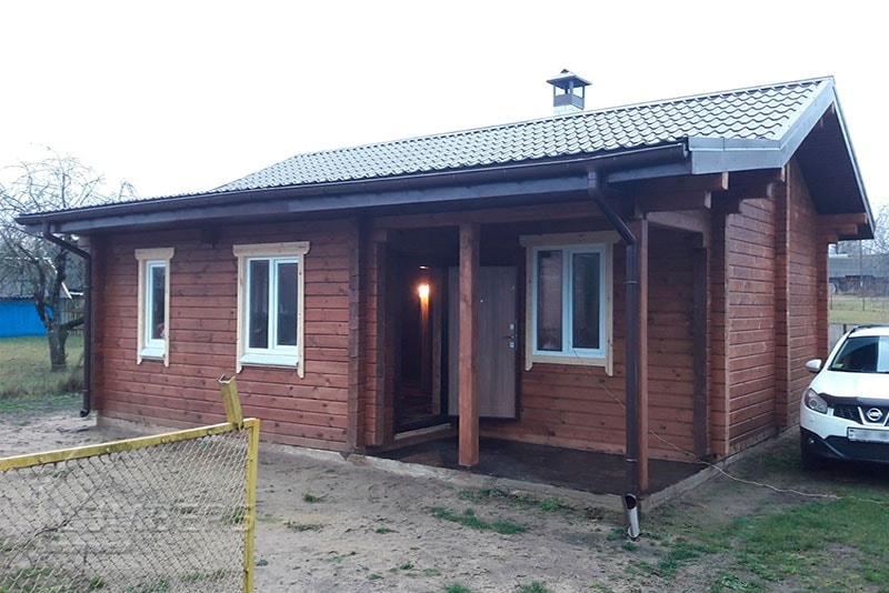 Одноэтажный деревянный дом из бруса общей площадью 110м2 ✅ Реальные фото ✅Строим под ключ ✅ Индивидуальные и готовые проекты ✅ +375291863363.